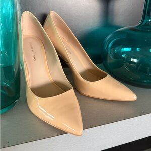 Stuart Weitzman Nude Patent Leather Heels